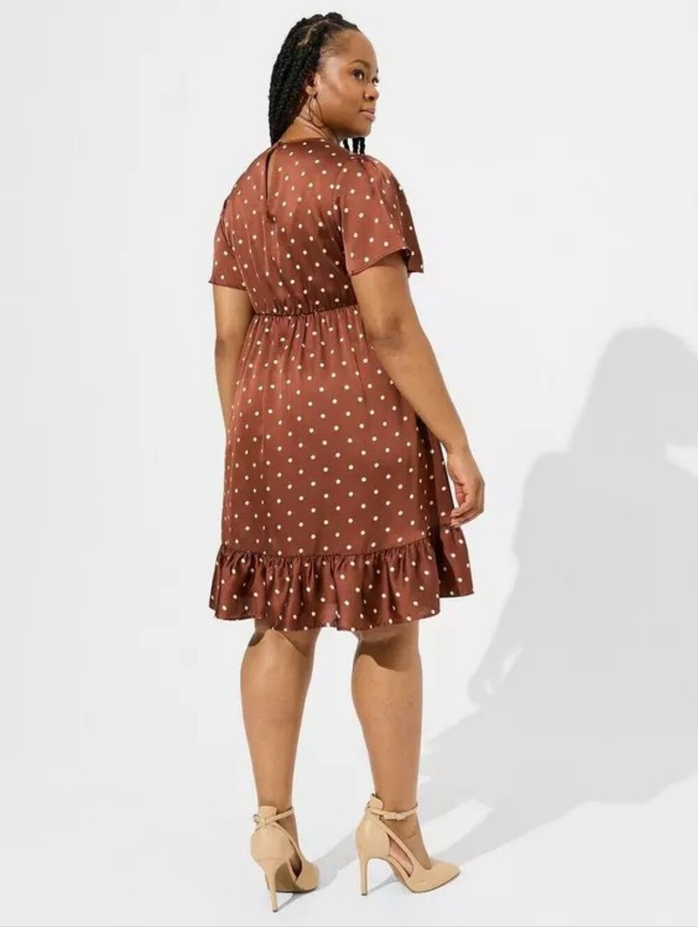 TORRID Polka Dot Charmeuse Faux Wrap Dress In 1 (14/16) - Picture 3 of 12